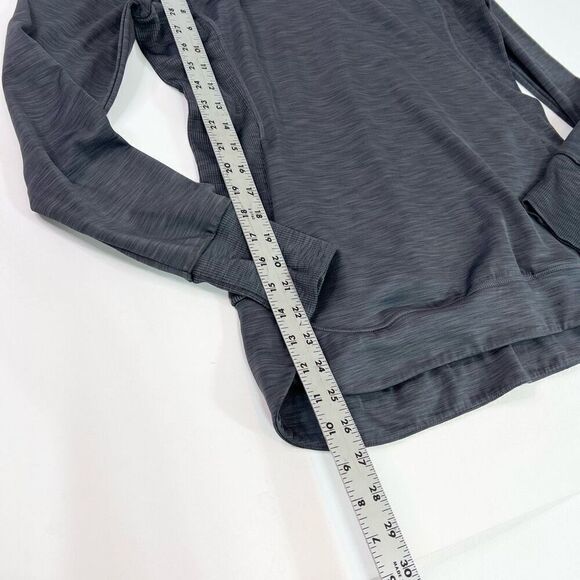 Athleta Top Womens Medium Black Solid Long-Sleeve High-Neck Sweatshirt Pullover - Picture 4 of 11